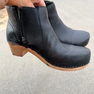 Dansko Black Leather Ankle Boots